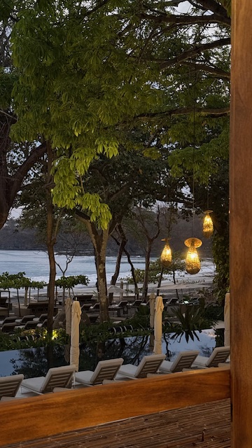 Beach club with ocean in background