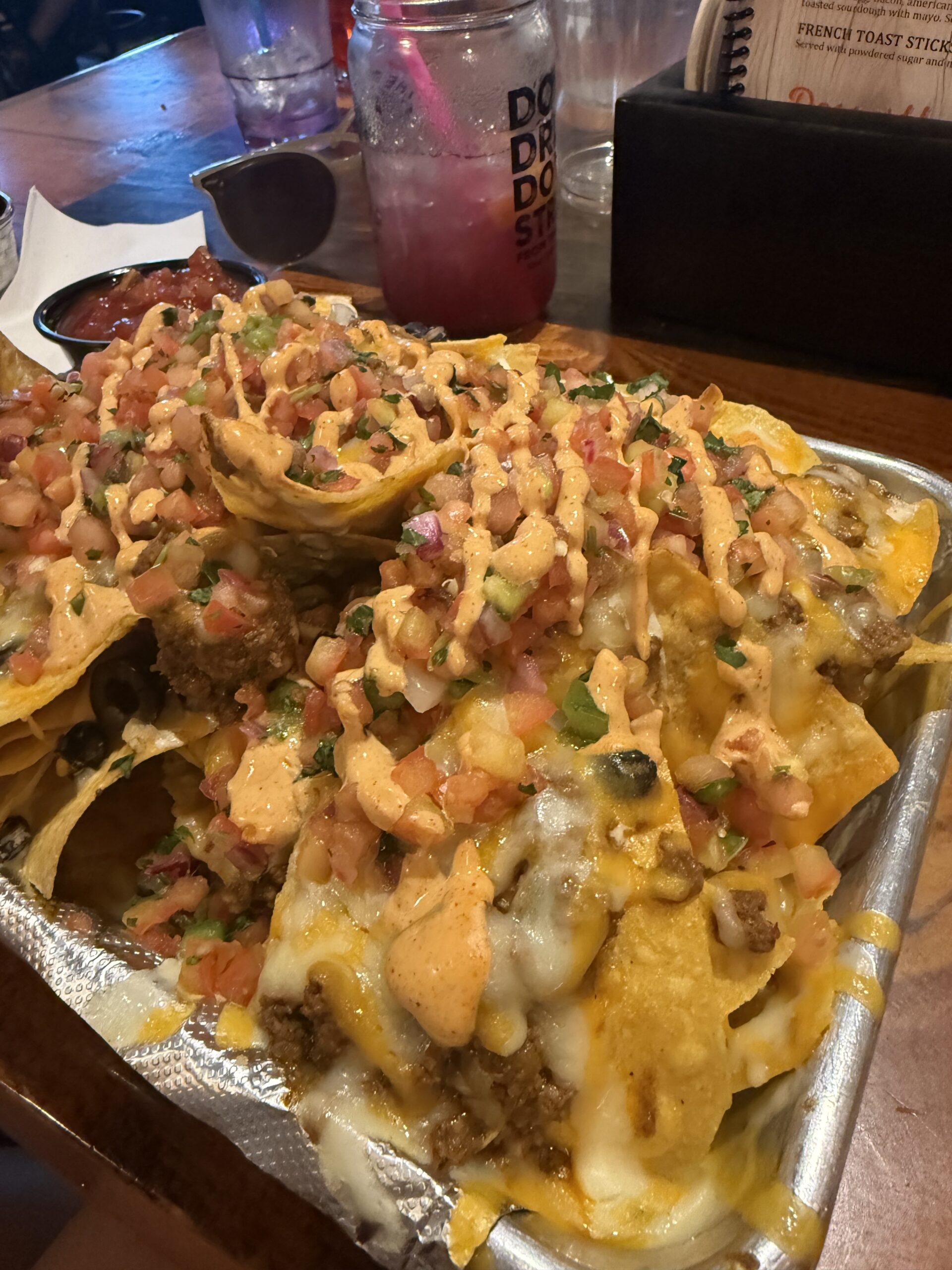 Plate with nachos on it